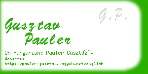 gusztav pauler business card